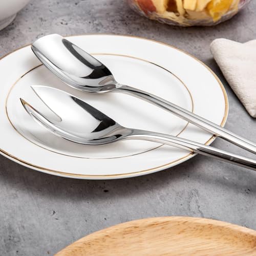 IMEEA 18/10 Stainless Steel Salad Servers Set 10-Inch Salad Spoon and