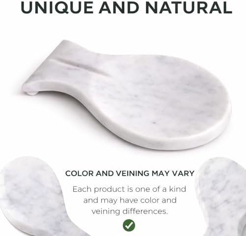 Handmade Marble Spoon Rest, Big White