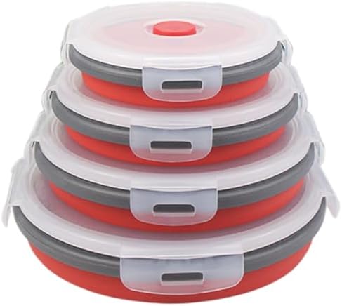 Gcroet 4Pcs Collapsible Bowls 5/6/7/8 Inch Round Silicone Collapsible