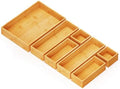 SpaceAid 7-Piece Bamboo Drawer Organizer Storage Boxes Set, Wood Tray