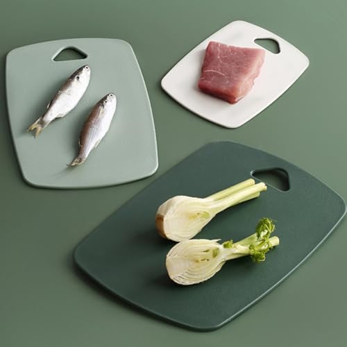 3pcs Plastic Cutting Board Set with Color-coded Non-slip Mats for