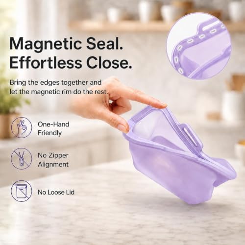 2000ml Reusable Silicone Bag for Food Storage, Freezer Safe, 1 Pack