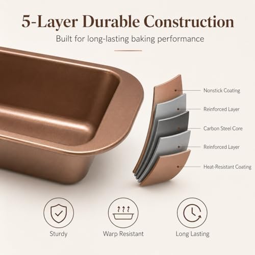 2 Pack Meatloaf Pan with Drain Tray, Nonstick Loaf Pan for Baking