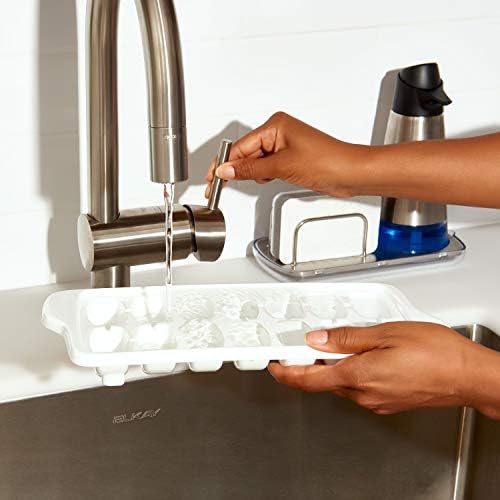 OXO Good Grips Flexible Ice Cube Tray with Lid - 2 Pack, Blue & White