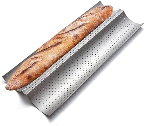 KITESSENSU Nonstick Baguette Pans for French Bread Baking, Perforated