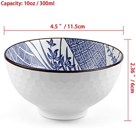 Ceramic Rice Bowls 10 oz, Japanese Style Bowl Gift Set, Assorted