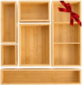 Youeon Set of 6 Bamboo Drawer Organizer Storage Box, Adjustable