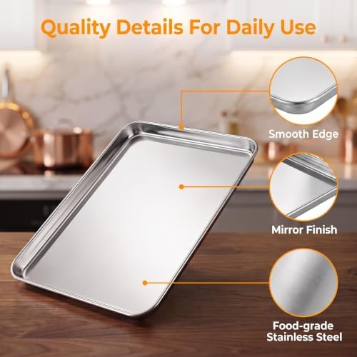 Herogo Cookie Baking Sheet 1 Pack, 12.5”x 9.7” Quarter Sheet Pan Tray