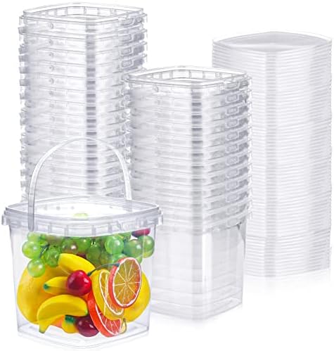 Macarrie 50 Pack 68 Oz Square Deli Containers with Lids Food Storage
