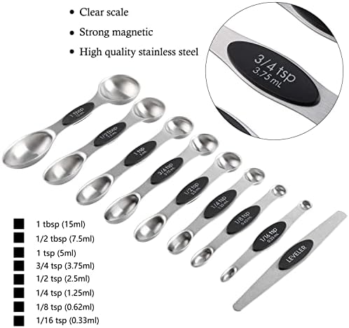 Magnetic Measuring Cups and Spoons Set Stainless Steel Measuring