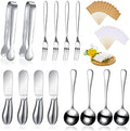 Patelai 14 Pcs Cheese Spreaders Stainless Steel Charcuterie Set,Silver