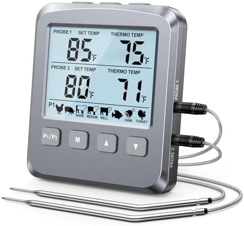 Dual Probe Digital Meat Thermometer for Cooking