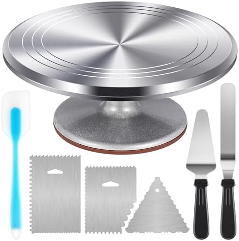 Kootek 12" Aluminum Cake Turntable Set