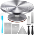 Kootek 12" Aluminum Cake Turntable Set