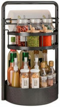 JEESA Rotating Spice Rack with Paper Towel Holder, Black