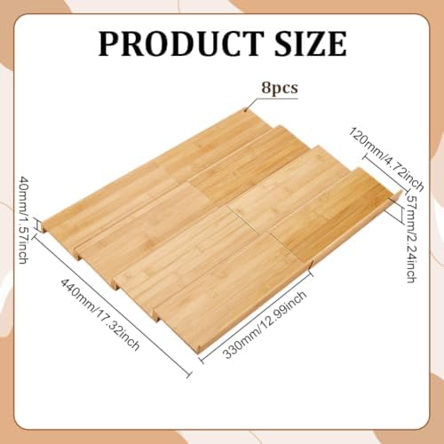 8Pcs Spice Drawer Organizer Spice Rack Tray Insert for Cabinet Drawer