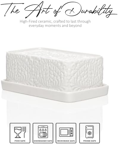 Two-in-One Butter Dish with Lid, Large Storage Keeper/Holder for