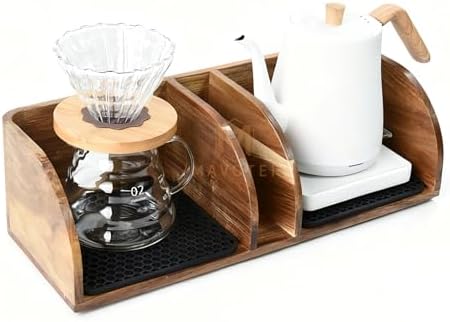 Acacia Coffee Bar Station Organizer Stand for Chemex Maker