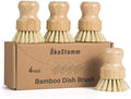 4 Pack Bamboo Dish Brush with Sisal Bristles