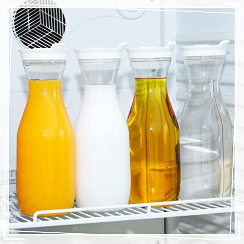 Gejoy 24 Pcs Plastic Water Carafe with Lid 32 Oz Clear,White Cap