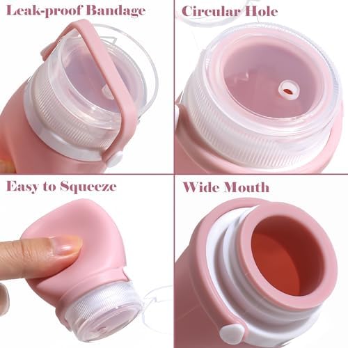 Silicone Travel Bottles, Squeeze Salad Dressing Bottles, 1oz Condiment
