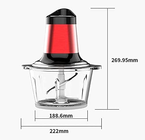 Mini Electric Food Chopper, 2-Speed, 2.5L Glass Bowl