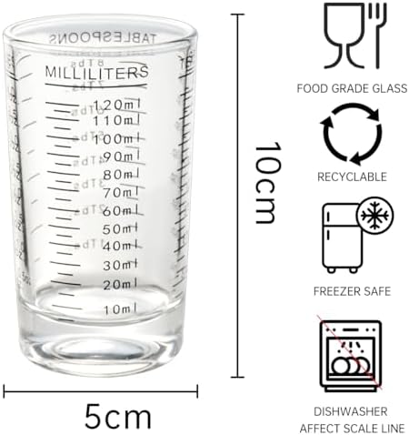 Measuring Cup 4 Ounce/120ML Shot Glass Liquid Heavy High Espresso