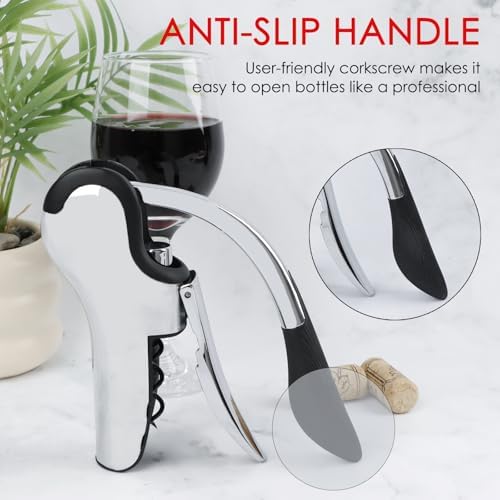 KAYCROWN Stainless Steel Wine Bottle Opener, Vertical Lever Corkscrew