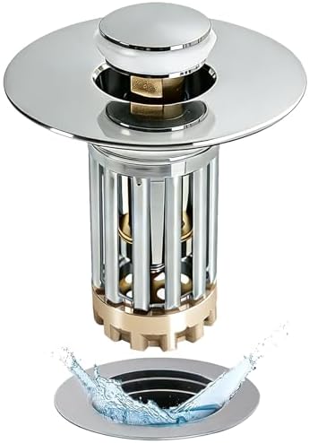 Anlige Bathroom Sink Drain Strainer, 3 in 1 Pop Up Bathroom Sink
