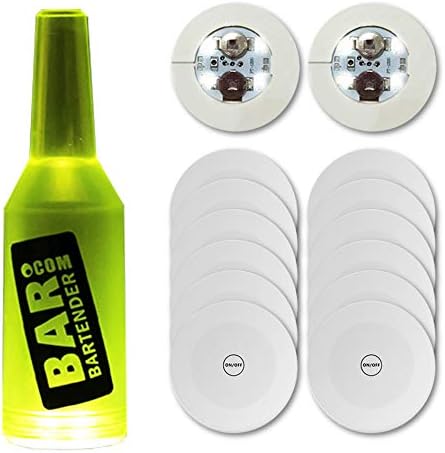 12Pcs LED Coaster, LED Sticker Lights, LED Bottle Lights Cup Holder