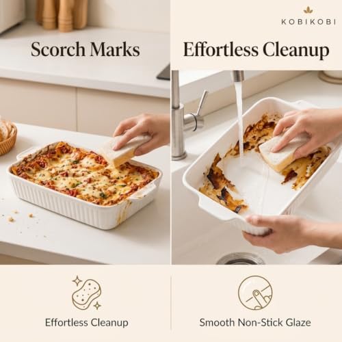 Rectangular Ceramic Baking Dish Set with Lids
