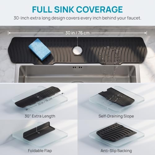 Button Silicone Faucet Drain Pad, Kitchen Sink Faucet Mat