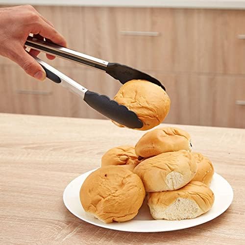 2-Pack of 9" (Small) & 12" (Large) Kitchen Tongs Set: Non-Stick