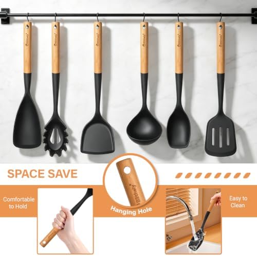 Large Silicone Cooking Utensils Set, 10Pcs