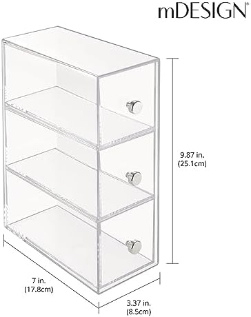 mDesign Plastic Kitchen Pantry Stackable Storage Organizer Container
