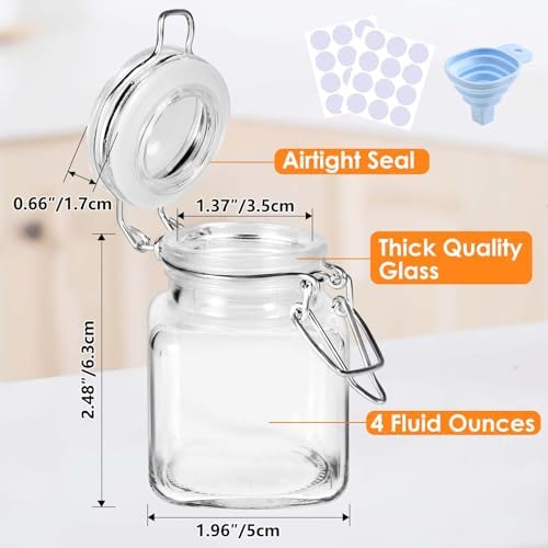 SKOCHE 20 Pack 4 oz Glass Spice Jars