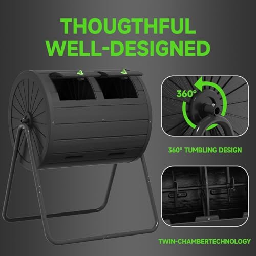 45 Gallon Outdoor Compost Bin, Black