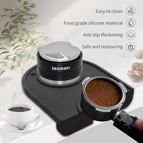 IAOSEN 5inch Knock Box Espresso Knock Box Silicone coffee Tamper Mat