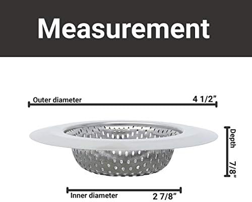 2 Pack Stainless Steel Sink Strainers, 4.5" Kitchen Drain Strainer