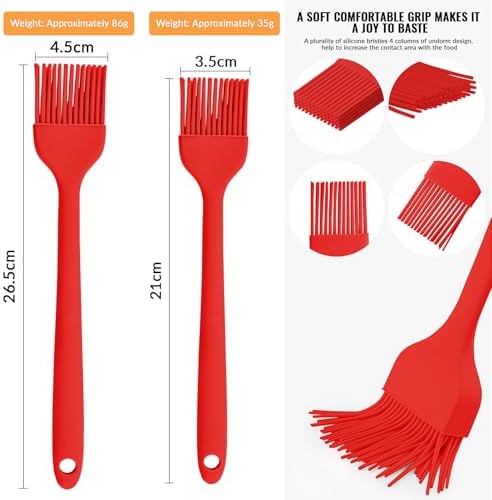 Silicone Basting Pastry Brush Set Heat Resistant Spread Oil Butter