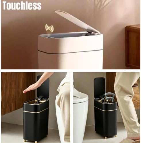 LALASTAR 2-Pack Bathroom Trash Can, 2.3 Gal, Black
