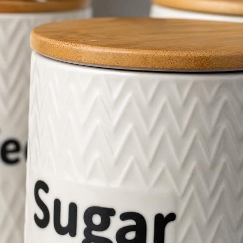 Peohud 3 Pack Ceramic Kitchen Canister Set, 29oz Airtight Food Storage