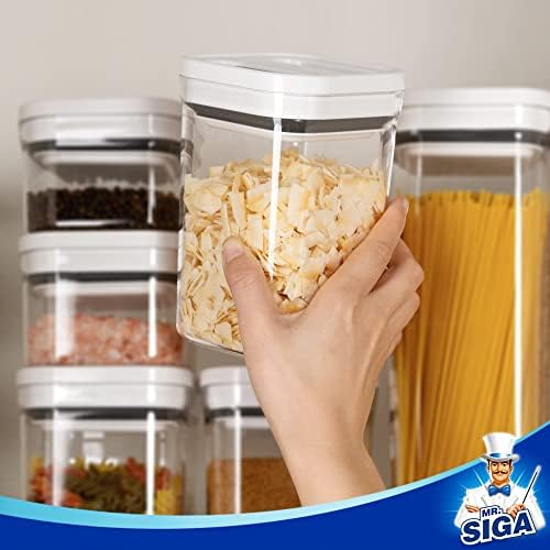 MR.SIGA 8 Piece Airtight Food Storage Container Set for Pantry Organization