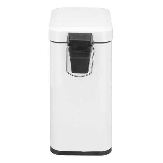 mDesign 5 Liter Rectangular Small Steel Step Trash Can Wastebasket, Garbage - Image 6