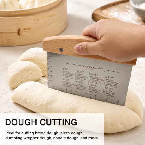 Stainless Steel Dough Cutter & Bench Scraper for Bread, Pizza, Griddle