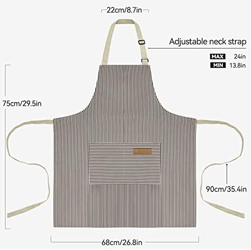 NLUS 2 Pack Kitchen Cooking Aprons, Adjustable Bib Soft Chef Apron