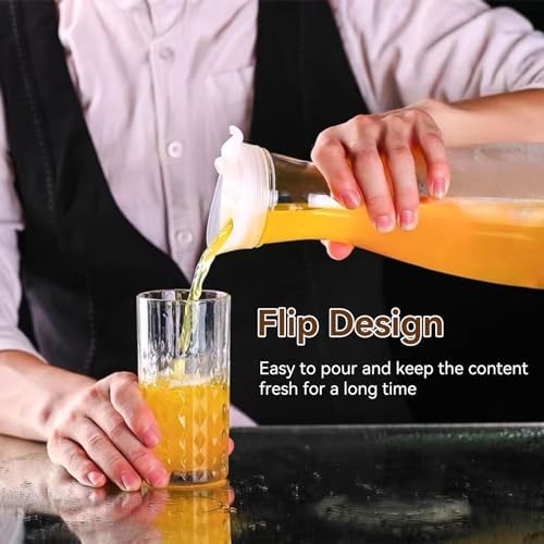 32OZ Plastic Water Carafe Pitcher, Shatterproof Clear Airtight Drink
