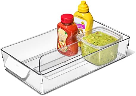 OXO Good Grips Adjustable Fridge Storage Bin - for Condiments, Juice