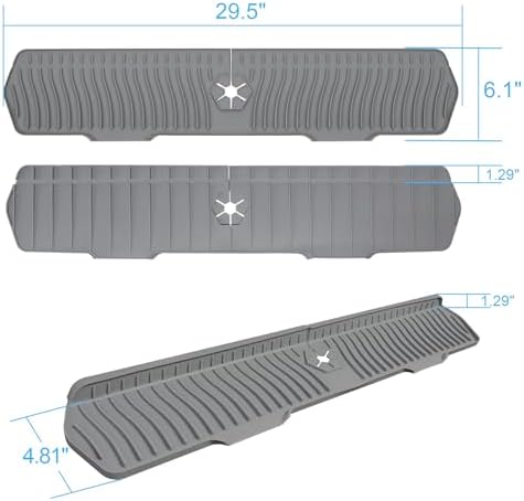 Sink Drain Mat Behind Faucet,Faucet Guard Draining Mat, 90° Foldable