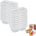 Snack Containers with Lids - 20PCS 2 Compartment Meal Prep Containers